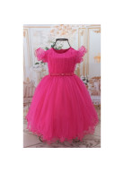 VESTIDO PINK COM TULE TAM. 2 e 3